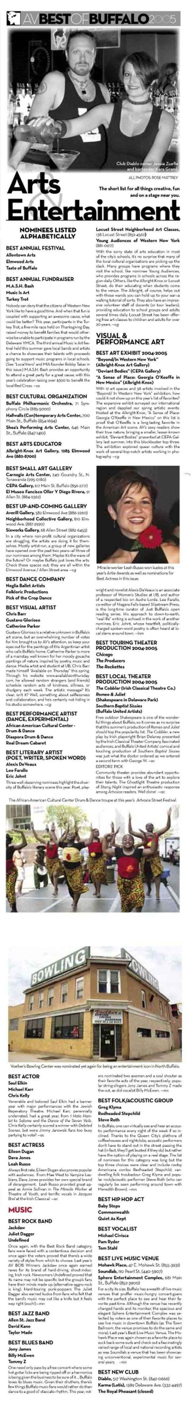 AV's Best Of Buffalo 2005 Nominees